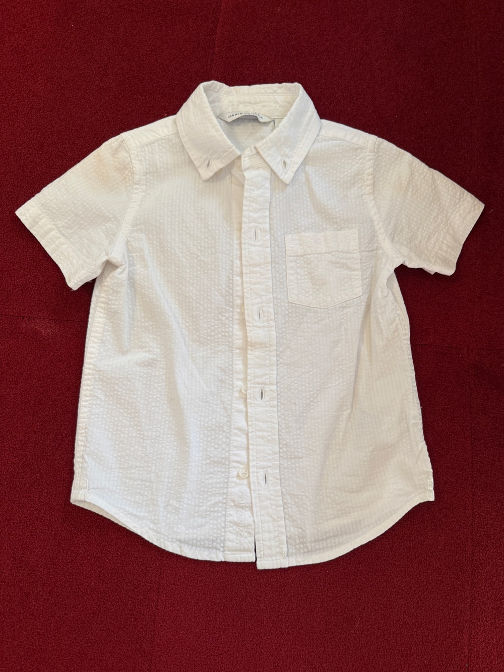 Janie and Jack White Seersucker Button-Front Shirt Boys 3T